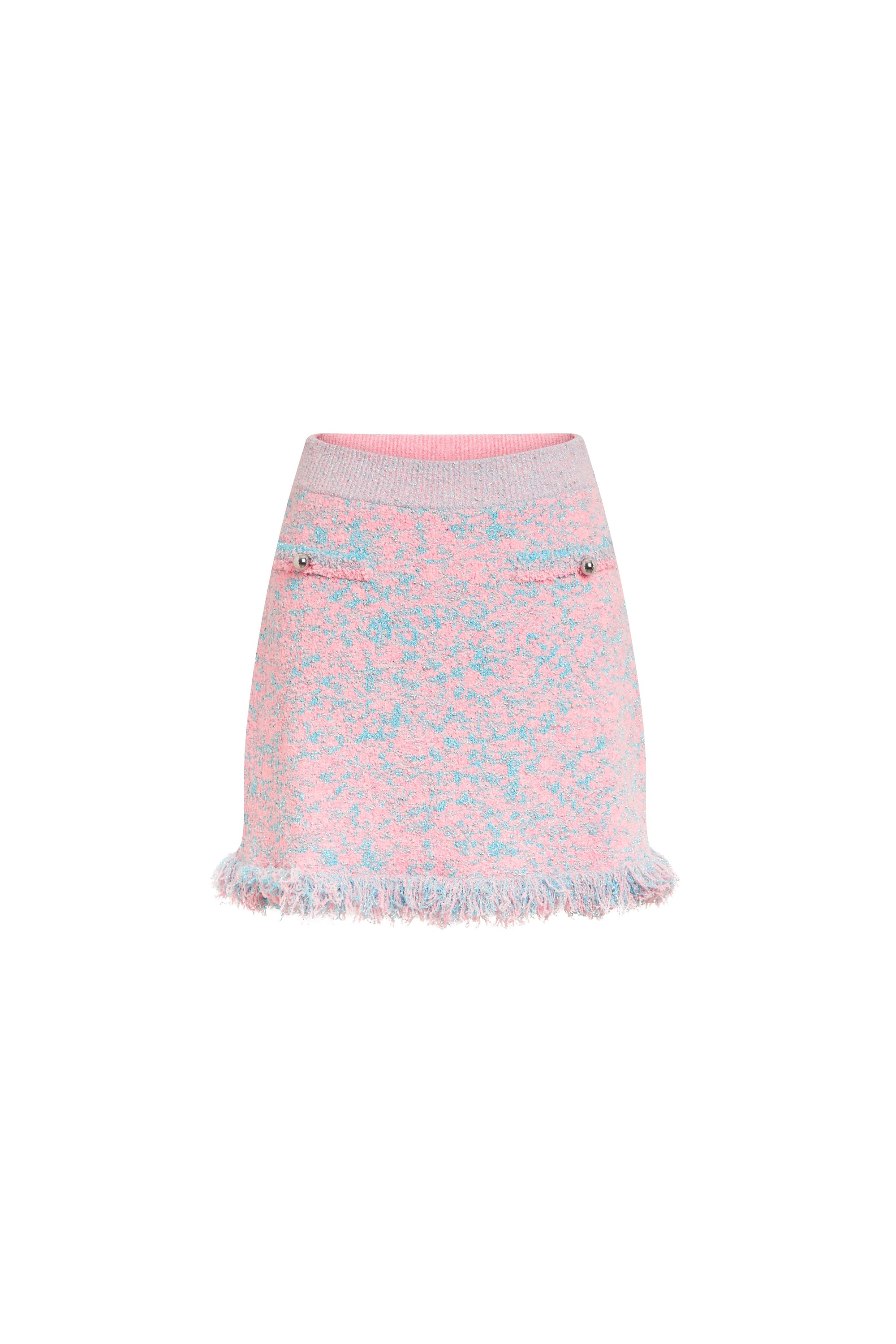 Short tweed skirt - Tweed Lurex Rose