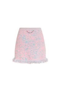 Short tweed skirt - Tweed Lurex Rose