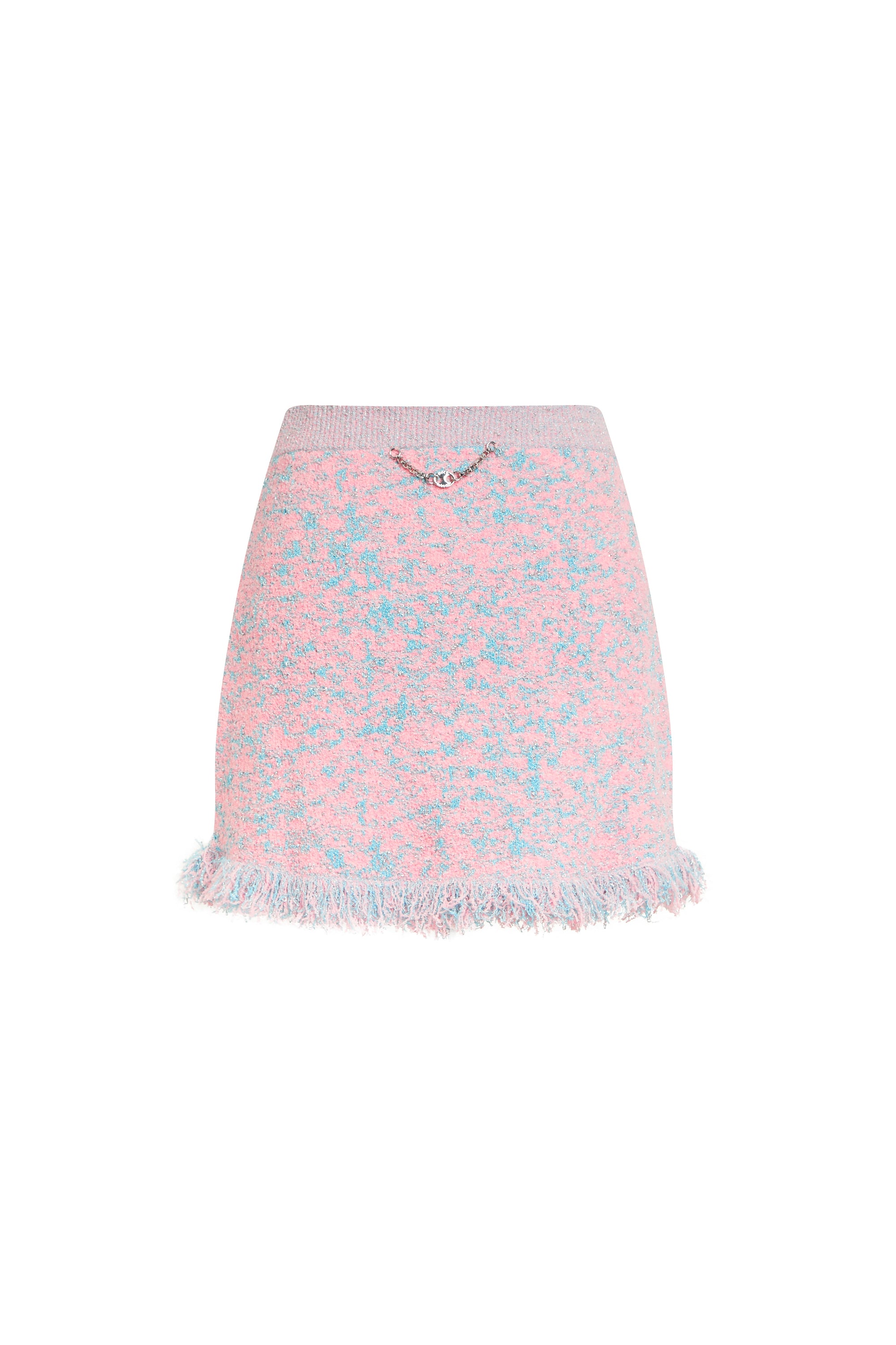 Short tweed skirt - Tweed Lurex Rose