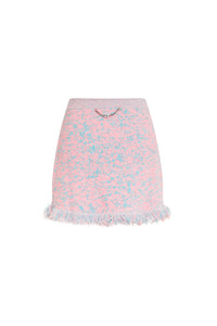 Jupe courte en tweed - Tweed Lurex Rose