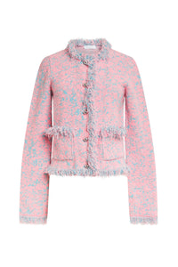 Tweed Lurex Rose Cardigan - Tweed Lurex Rose
