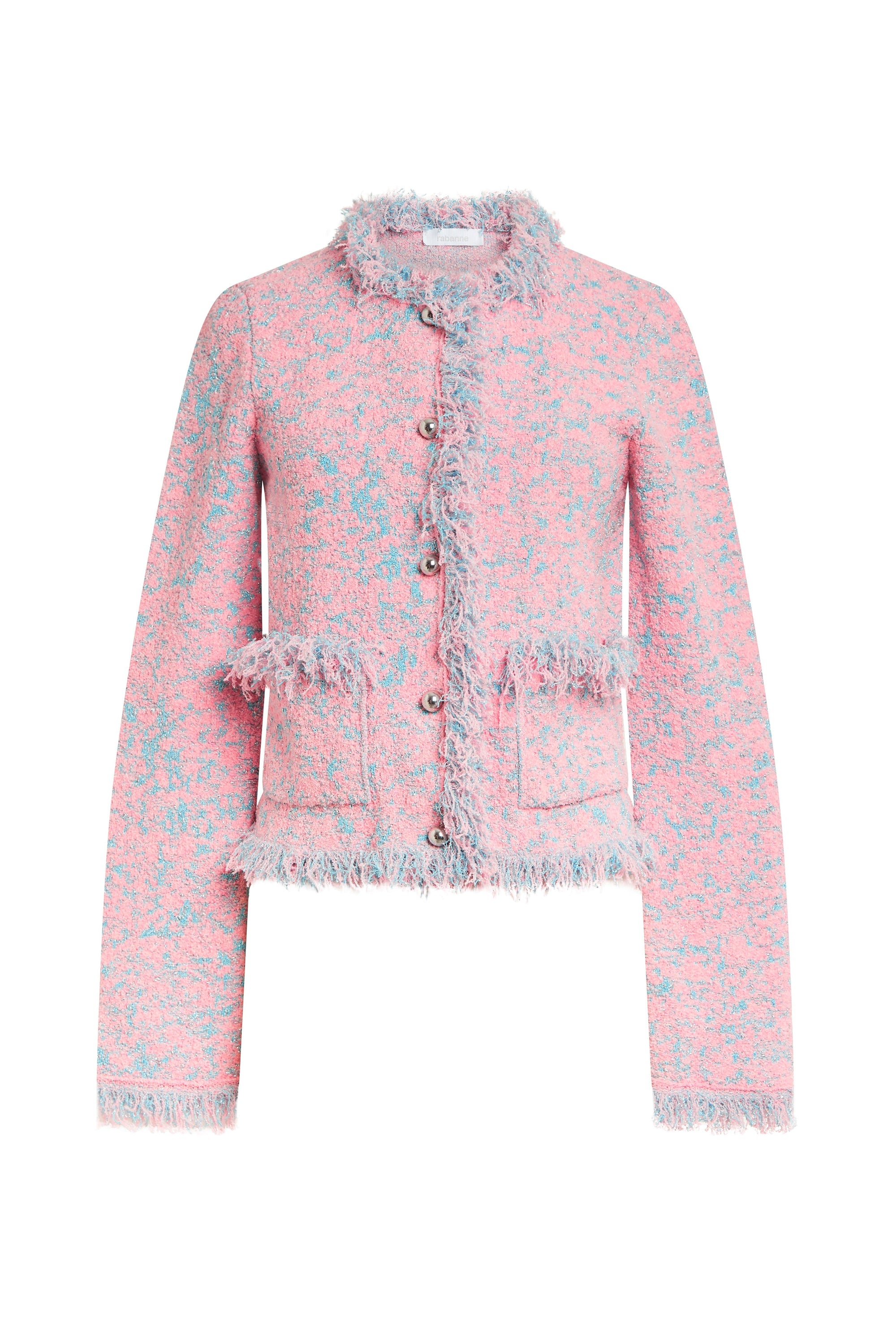 Fringed tweed jacket - Tweed Lurex Rose