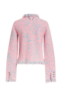 Tweed Lurex Rose Cardigan - Tweed Lurex Rose
