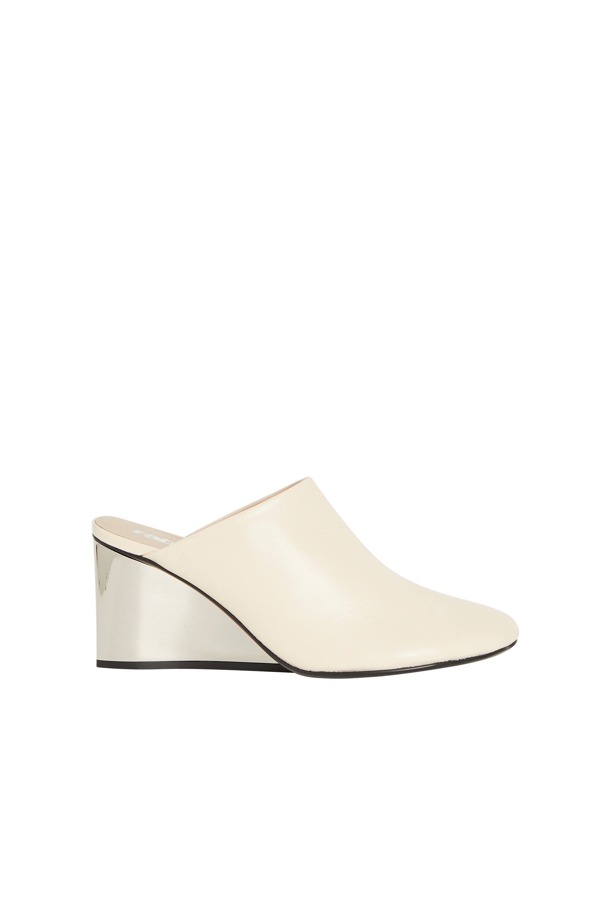 Leather wedge mules - Putty