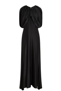 Robe longue à détails drapés - Black
