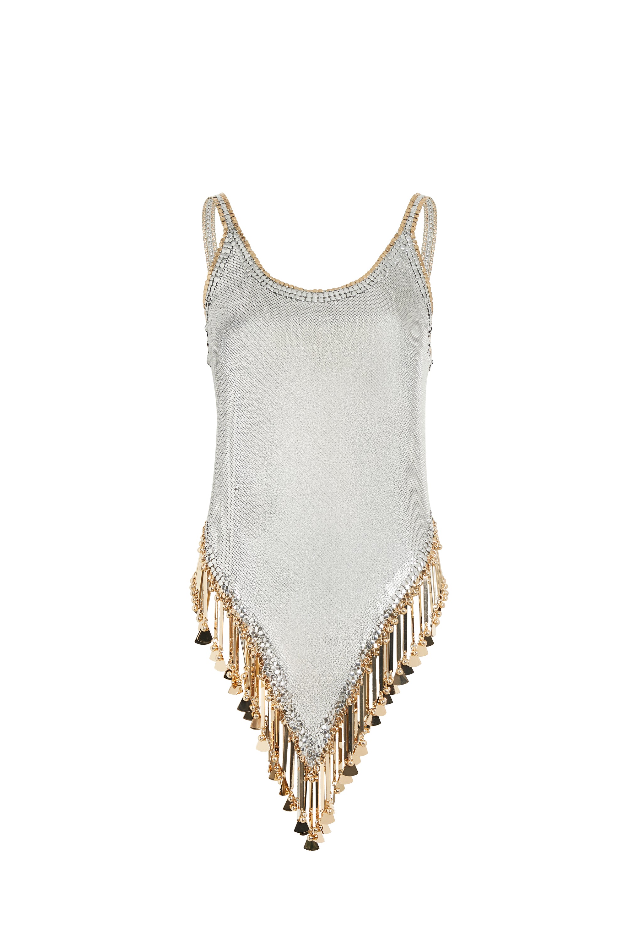 Asymmetrical sequined tank top - Silver
