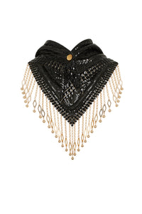 Foulard à franges - Black & Gold