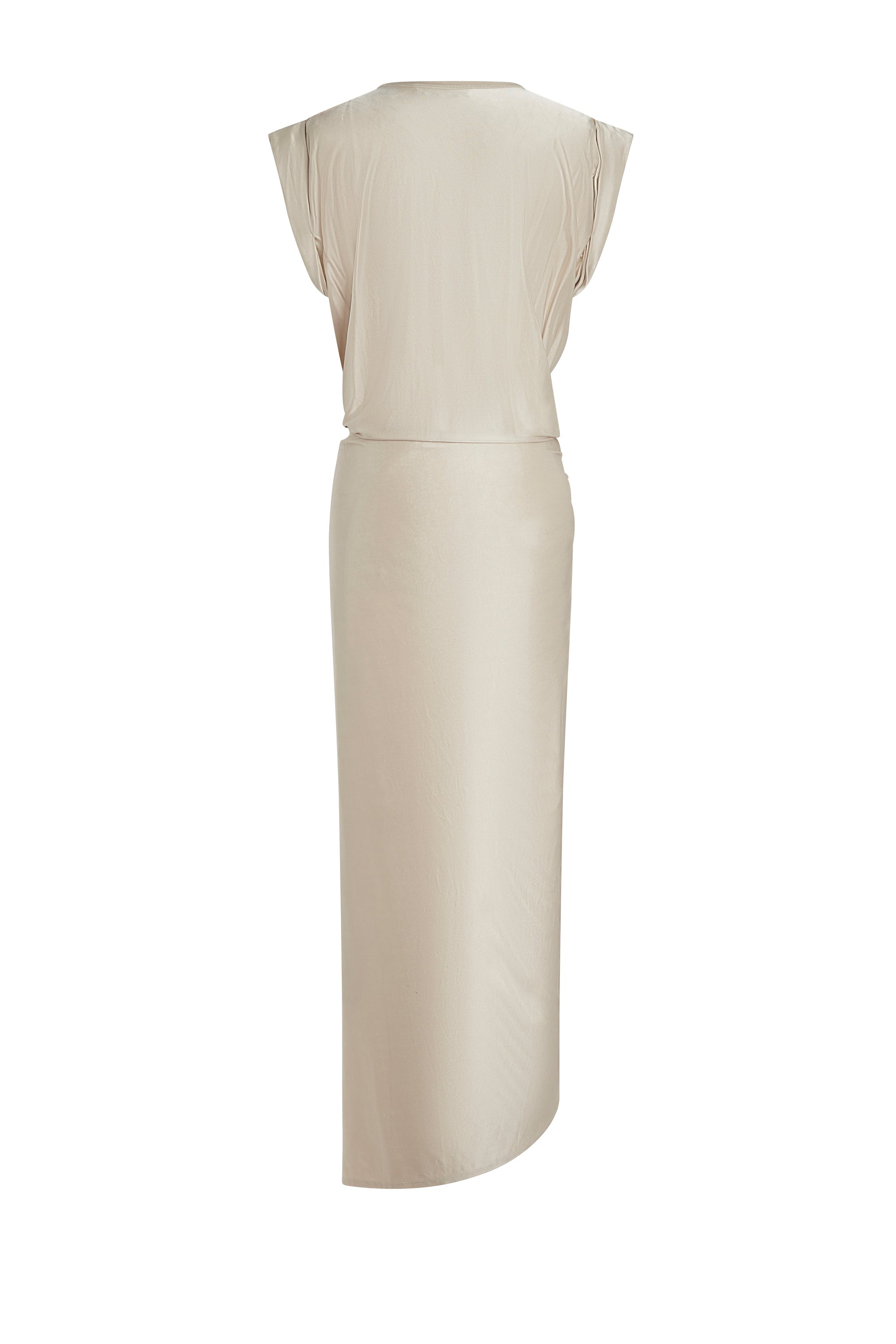 Draped dress with signature piercing - Nude