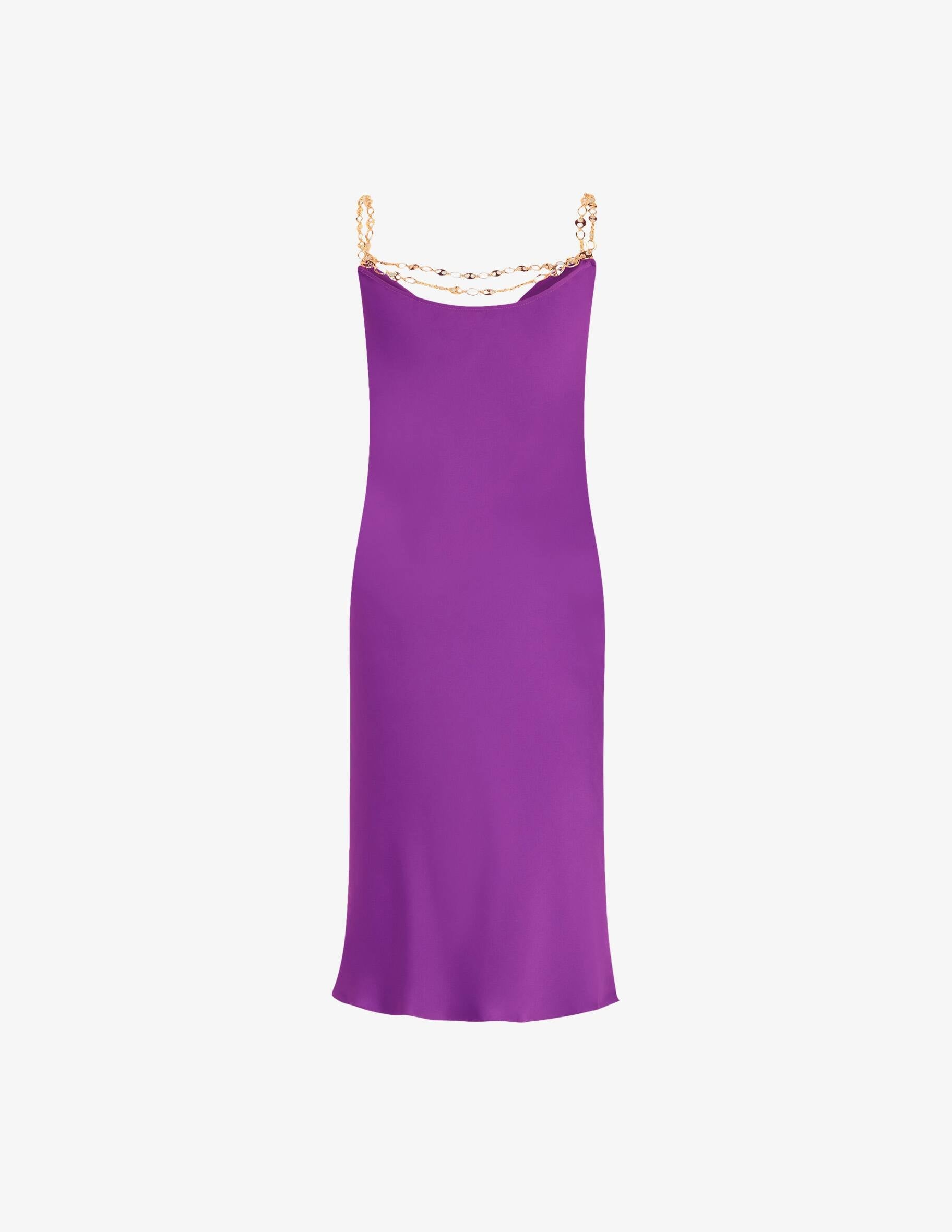 Chain mid-length dress - Violet
