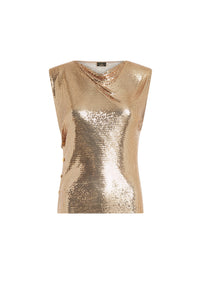Top drapé en mesh - Gold