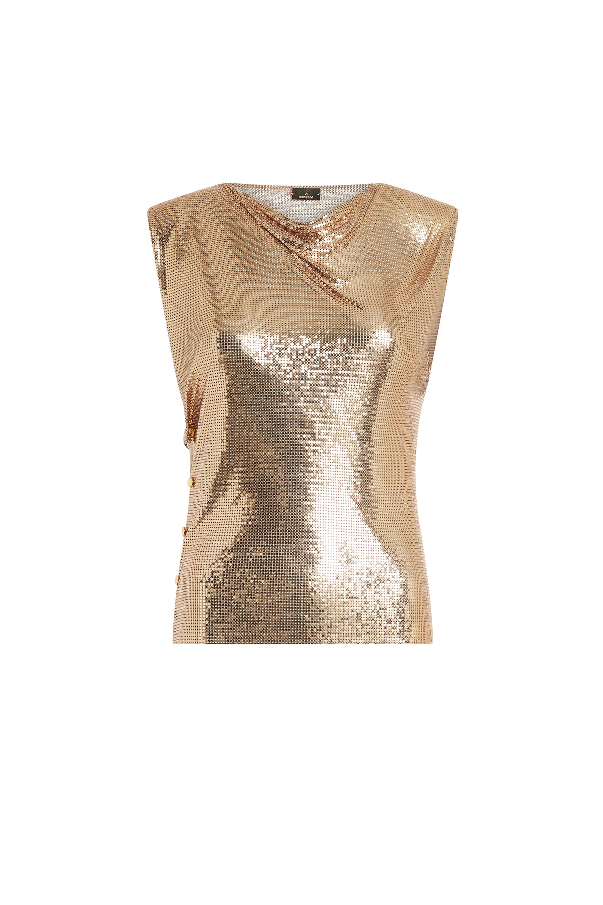 Top drapé en mesh - Gold