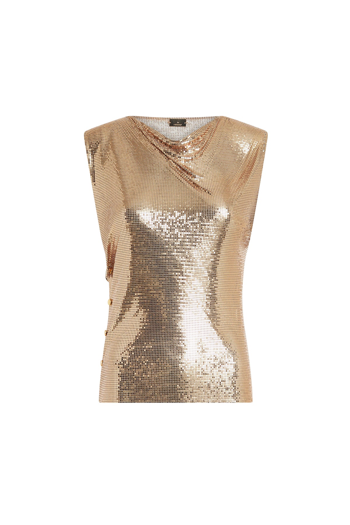 Top drapé en mesh - Gold