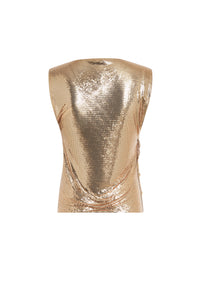 Top drapé en mesh - Gold