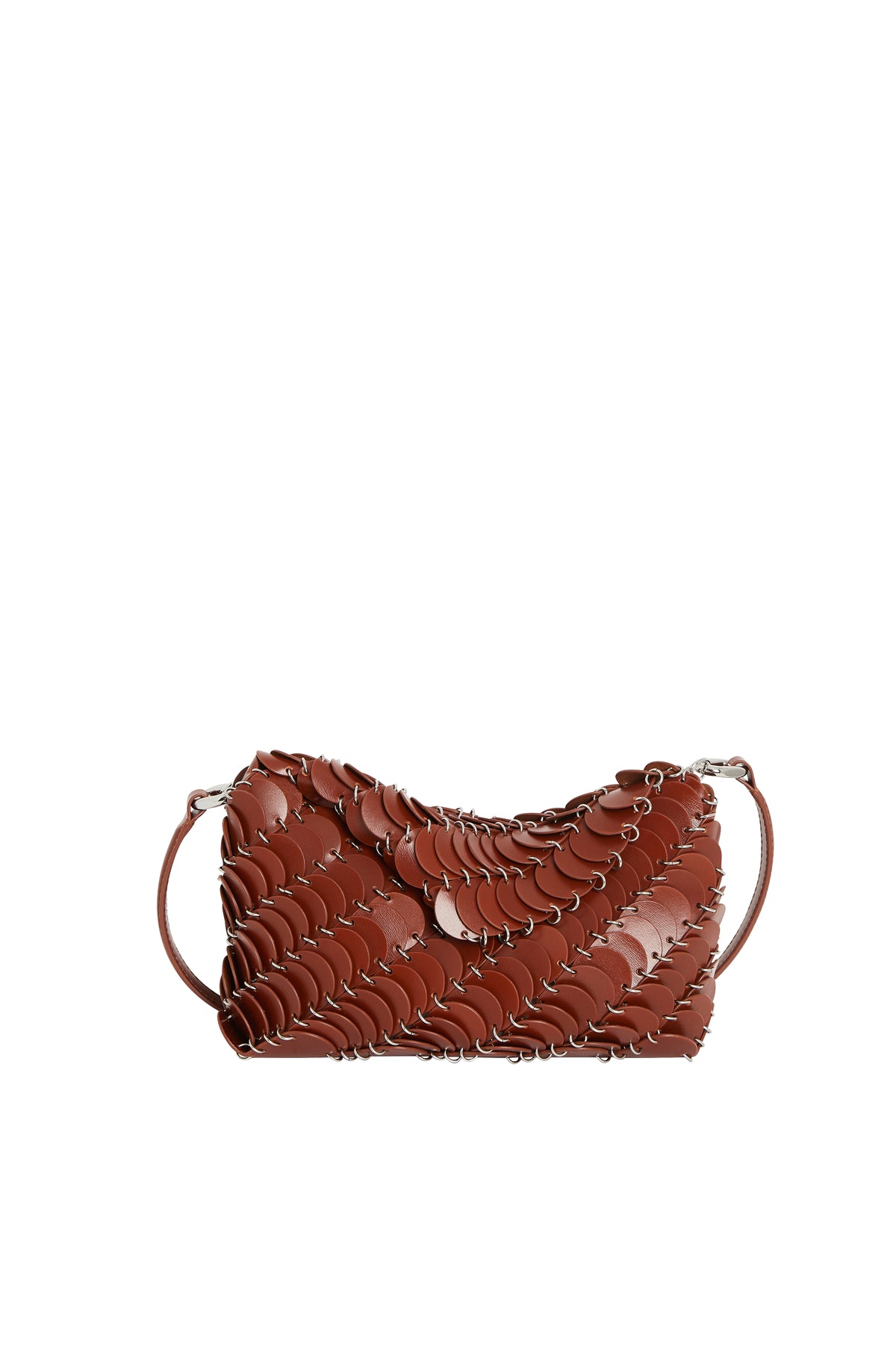 Sac pastilles à bandoulière en cuir - Cognac