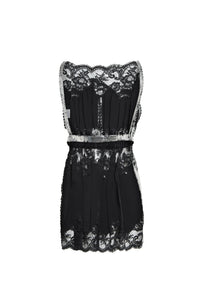 Fitted lace tank top - Black