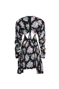Robe courte boule Grunge Flower - Grunge Flower & Black