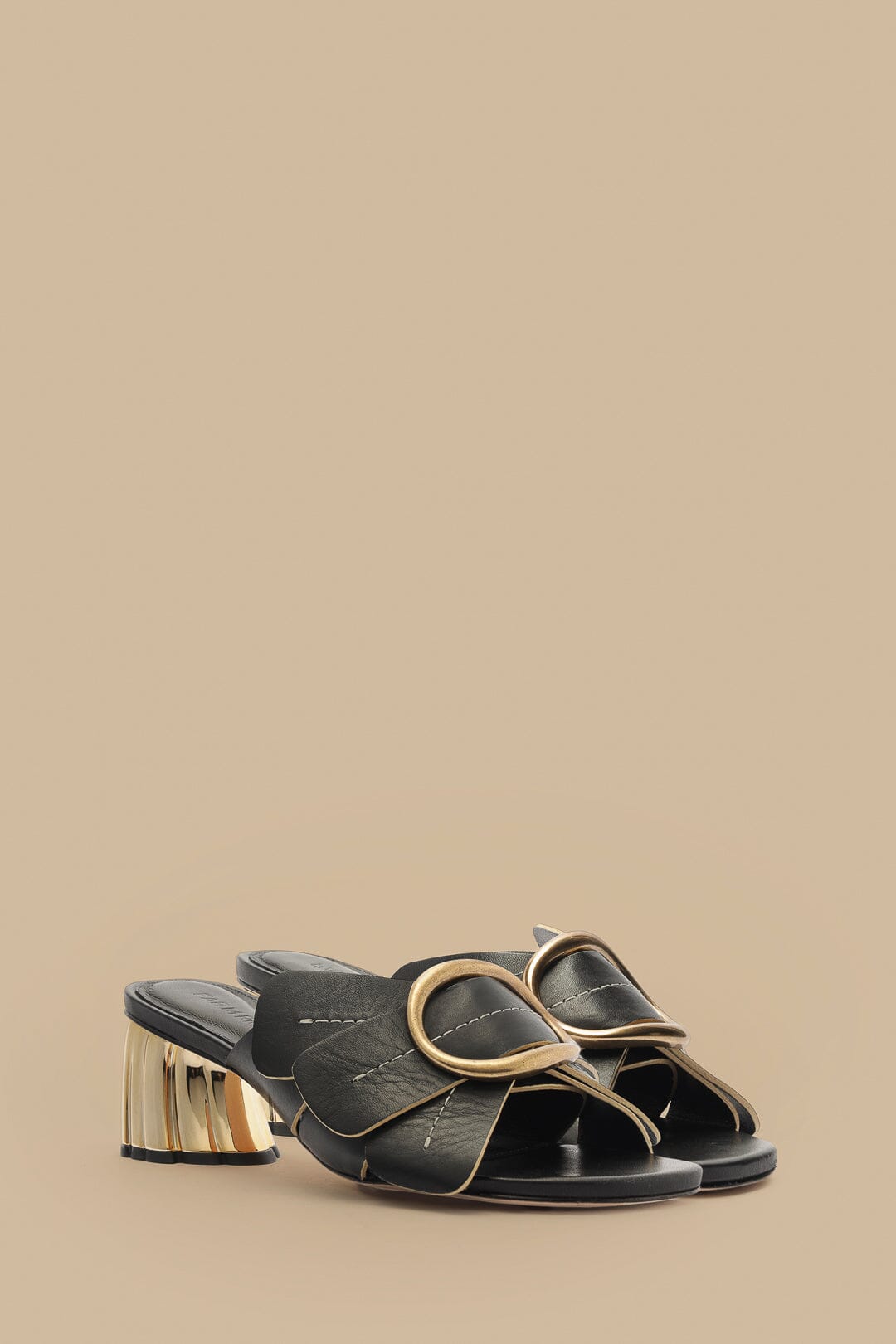 Daisy mules in leather - Black