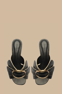 Daisy mules in leather - Black
