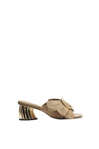 Mules à talons Daisy en cuir - Beige