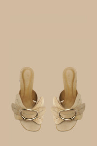Mules à talons Daisy en cuir - Beige