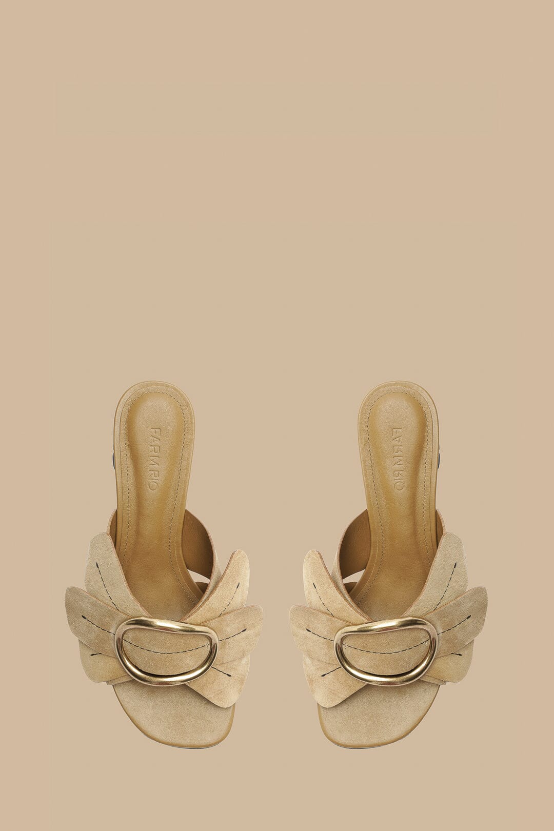 Mules à talons Daisy en cuir - Beige