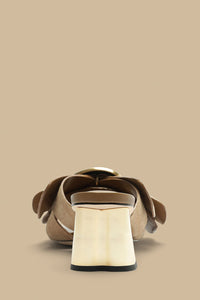 Mules à talons Daisy en cuir - Beige