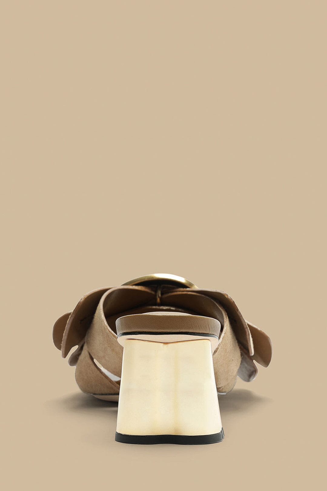 Mules à talons Daisy en cuir - Beige