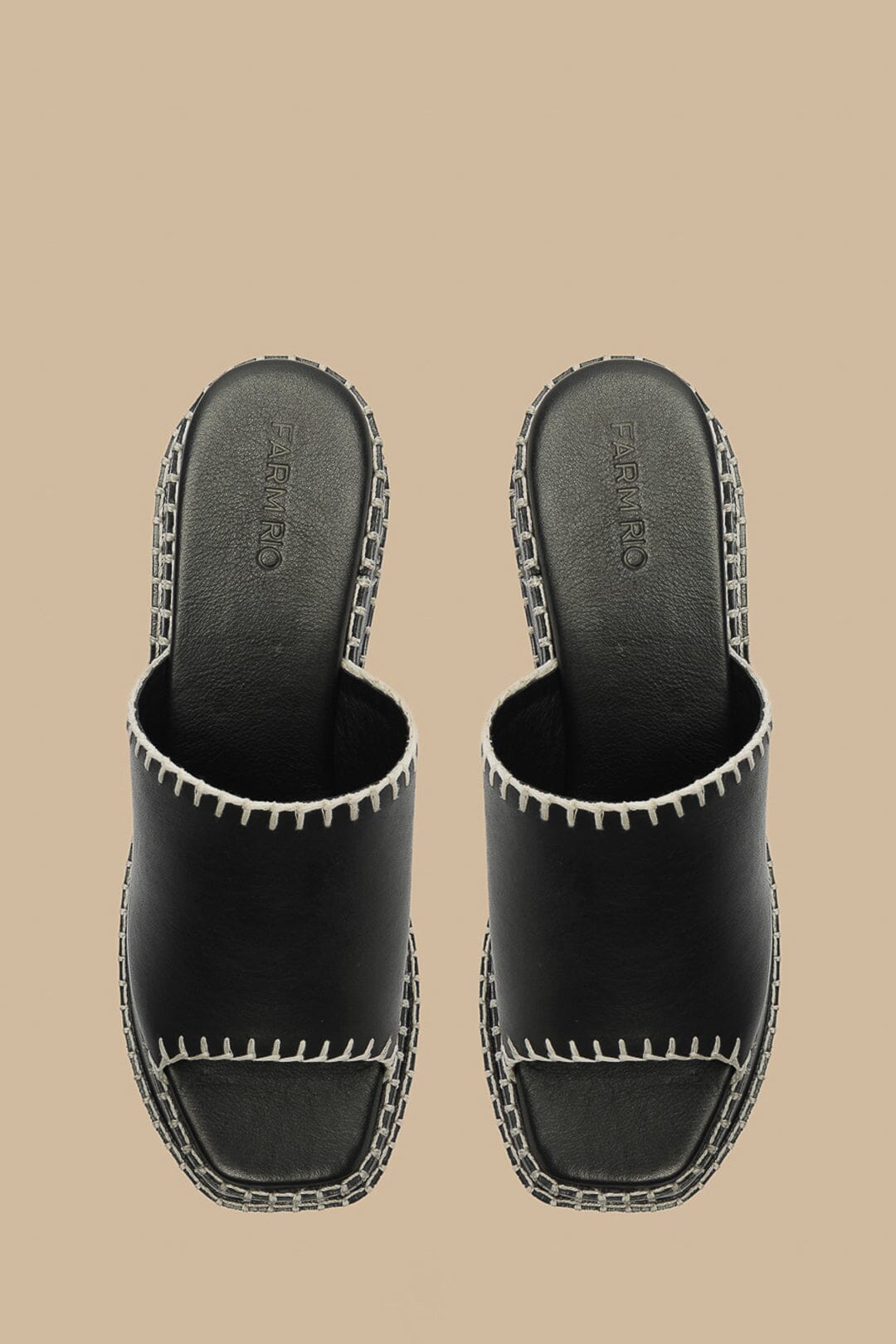Leather wedge mules - Black