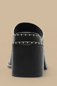 Leather wedge mules - Black