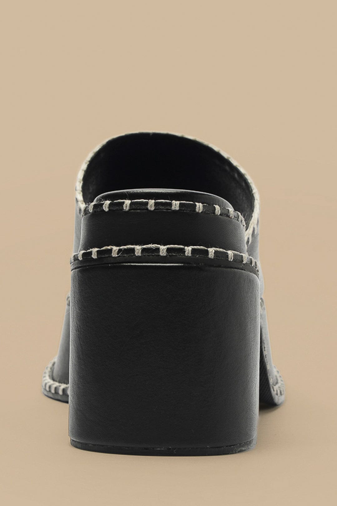 Leather wedge mules - Black