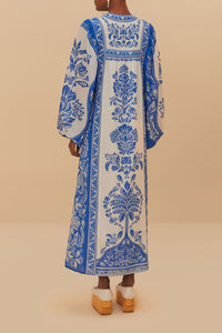Robe longue Tapestry en coton - Bleu