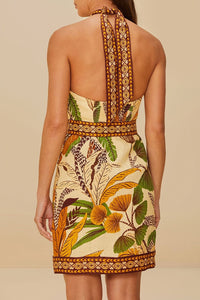 Robe courte en lin - Jaune
