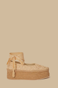 Espadrilles Ballerina compensées - Beige