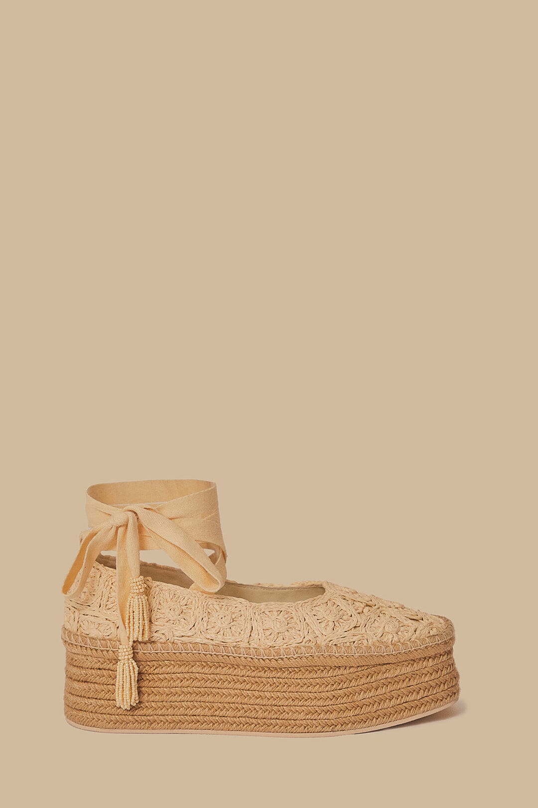 Espadrilles Ballerina compensées - Beige