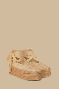 Espadrilles Ballerina compensées - Beige
