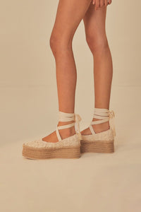 Espadrilles Ballerina compensées - Beige