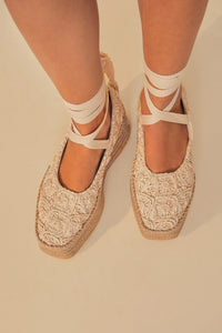 Espadrilles Ballerina compensées - Beige