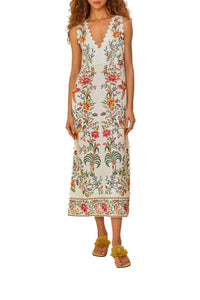 Robe longue Delicate Forest en lin - Beige
