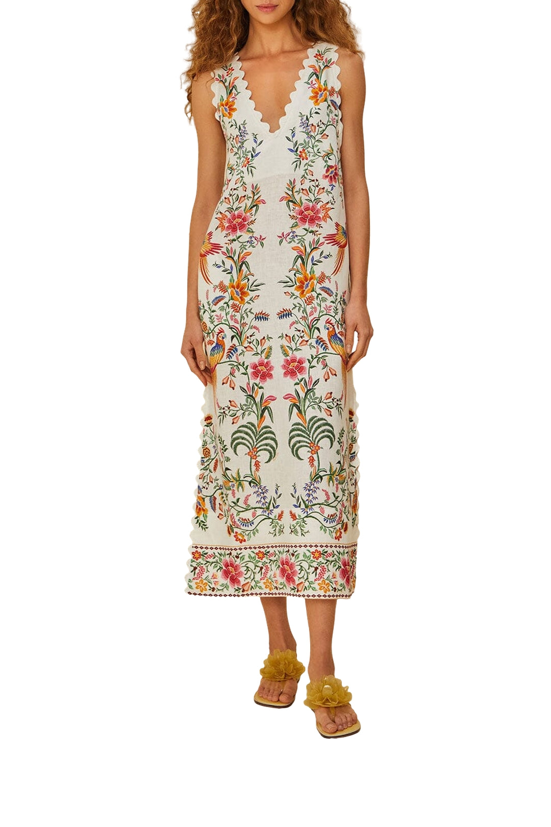 Robe longue Delicate Forest en lin - Beige