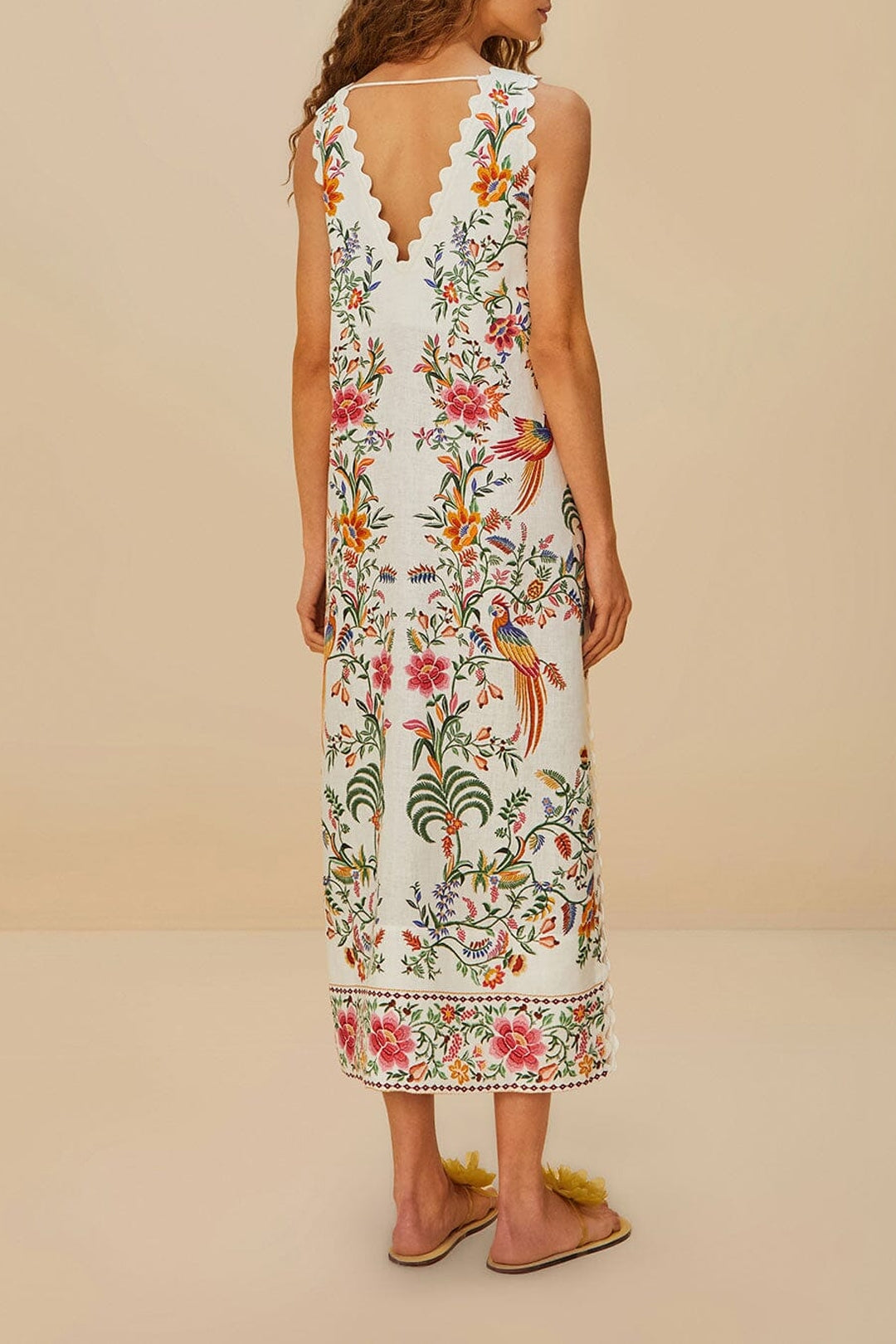 Robe longue Delicate Forest en lin - Beige