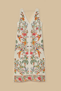 Robe longue Delicate Forest en lin - Beige