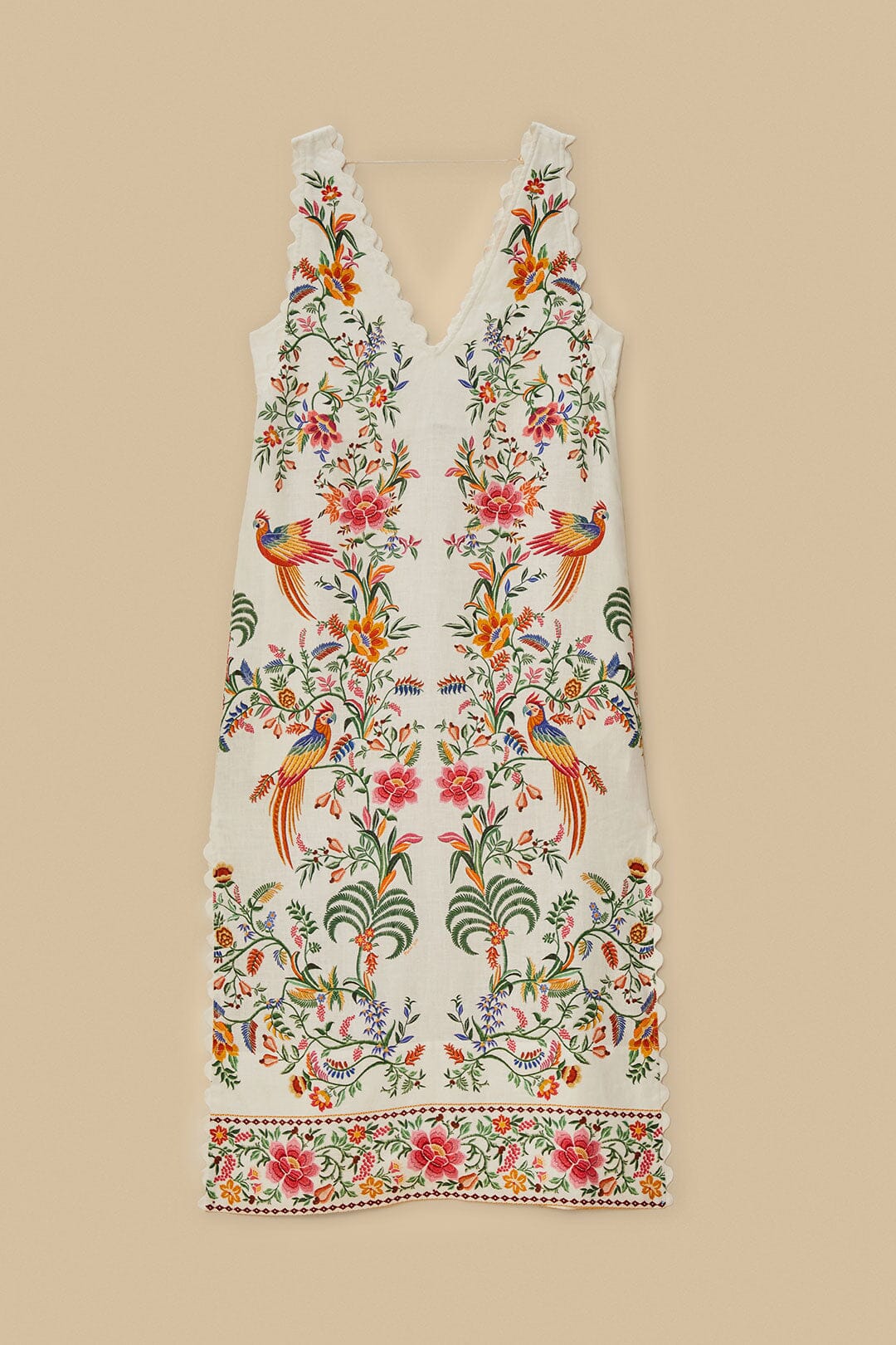 Robe longue Delicate Forest en lin - Beige