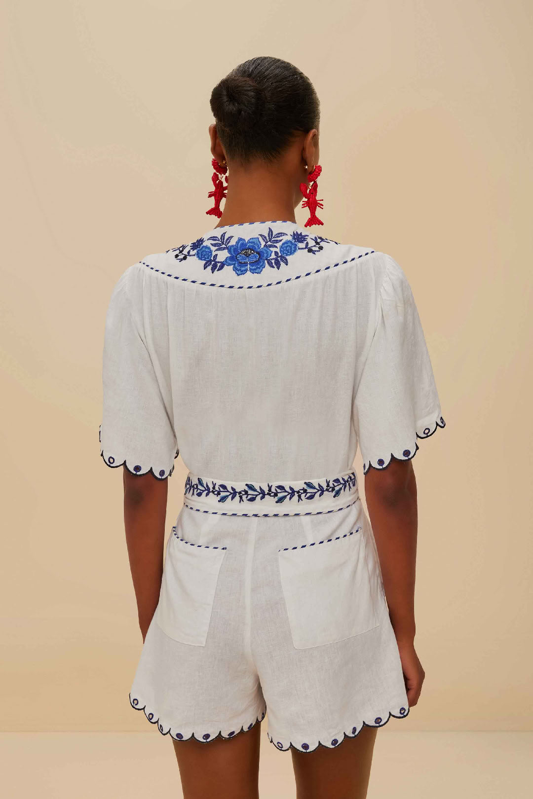 Combishort Forest Richelieu en lin - Blanc