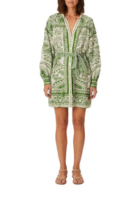 River Ride short dress in linen - Green