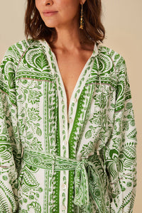 River Ride short dress in linen - Green