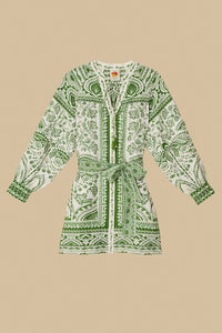 River Ride short dress in linen - Green