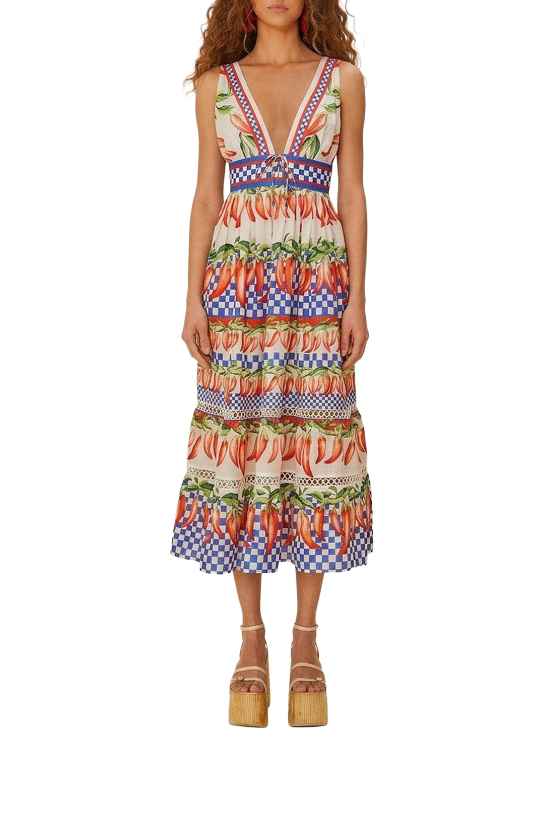 Robe midi Picnic Peppers Ainika - Multicolore