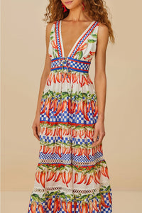 Robe midi Picnic Peppers Ainika - Multicolore