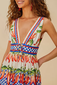 Robe midi Picnic Peppers Ainika - Multicolore