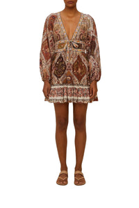 Robe courte Romantic Nature - Rouge